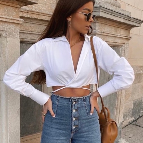 Bloggers fav white tie crop shirt - Picture 9 of 11